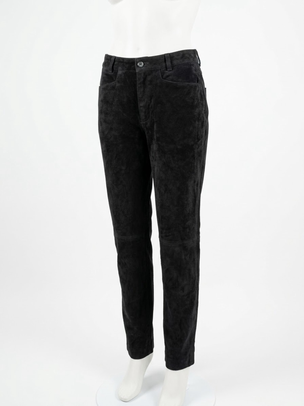 VINTAGE Tristan & Iseut 100% Genuine Suede Pants Black High Rise Straight 26
